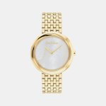 Twisted Bezel Women Mother Of Pearl Analog Stainless Steel Watch
