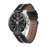 Quartz Male Chronograph Black Leather Watch 1514121 - Image 3
