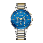 Mens Citizen Chronograph Quartz Blue Dial Watch AN8224-51L Quartz Movement Stainless Steel Strap
