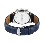 Titan Regalia Opulent Quartz Analog with Day and Date Blue Dial Blue Leather Strap Watch for Men - Image 4