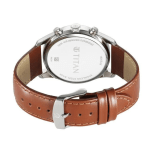 Titan Wrist Wit Quartz Analog with Day and Date Grey Dial Leather Strap Watch for Men - Image 4