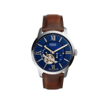 Fossil Men’s Townsman Analog Watch ME3110 Blue Dial Brown Leather Strap