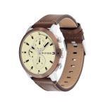 Tommy Hilfiger Men's Multifunction Brown Leather Strap Watch - Image 2