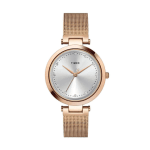 Timex Fashion Women's Silver Dial Round Case 3 Hands Function Watch -TWEL11823