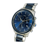 Timex Fashion Men's Blue Dial Round Case Chronograph Function Watch - Image 2