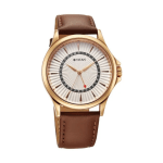 Titan Men’s Analog Watch – White Dial with Brown Leather Strap - Image 4