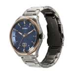 Titan Regalia Opulent Quartz Analog Watch – Blue Dial with Date & Two-Tone Stainless Steel Strap - Image 4