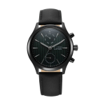 Titan Sapphire Multifunction Quartz Analog Green Dial Leather Strap Watch