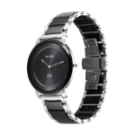 Titan Edge Fusion Quartz Analog Watch, Black Dial with Two-Tone Steel & Ceramic Strap for Men - Image 4