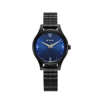 Titan Karishma Blue Dial Analog Watch for Women, Black Stainless Steel Strap with Elegant Quartz Movement