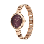 Titan Raga Memoirs Women’s Quartz Analog Watch Burgundy Dial with Rose Gold Metal Strap - Image 4