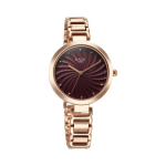 Titan Raga Memoirs Women’s Quartz Analog Watch Burgundy Dial with Rose Gold Metal Strap - Image 3