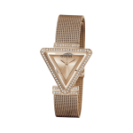 Guess Fame Women’s Triangle Dial Rose Gold Mesh Strap Watch - Image 3