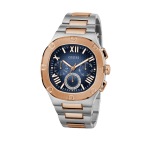 GUESS Men’s Blue Dial Chronograph Watch with Stainless Steel Silver Strap - Image 3