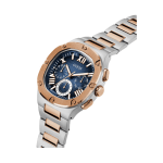 GUESS Men’s Blue Dial Chronograph Watch with Stainless Steel Silver Strap - Image 2