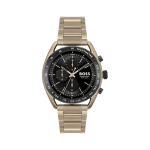 BOSS Men's Quartz Chronograph Watch, Black Dial, Stainless Steel
