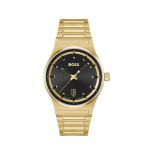 BOSS Candor Men’s Gold-Tone Stainless Steel Watch with Black Dial