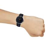 Casio Enticer A1615 Men's Analog Watch, Black Dial with Classic Leather Strap - Image 4