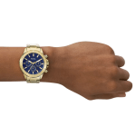 Fossil Bannon Multifunction Men's Watch Gold-Tone Stainless Steel Blue Dial - Image 3