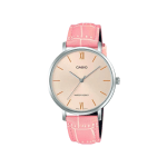 Casio Enticer Pink Leather Strap Watch for Women A1630