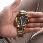 Guess Crescent Gold Round Dial Analog Men's Watch GW0574G2 Timeless elegance - Image 6