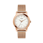 Timex Women’s White Dial Analog Metallic Watch TW000W110