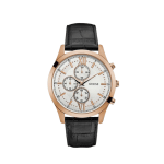 GUESS W0876G2 Off-White Dial Watch for Men Timeless Rose Gold Leather Strap