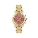 GUESS Women's Peach Shimmer Dial Watch W0448L7 in Gold & Peach