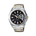 Casio Edifice ED383 Analog Men’s Watch
Black Dial with Two-Tone Stainless Steel Strap Elegant & Bold