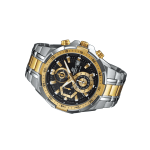 Casio Edifice Chronograph Men’s Watch EX188 Black Dial Dual Tone Stainless Steel - Image 2