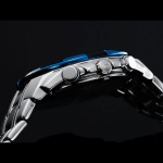 Casio Edifice EX190 Men’s Chronograph Watch Silver Stainless Steel Band with Black & Blue Dial - Image 2