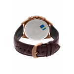 Casio Edifice EX358 Men’s Chronograph Watch Blue Dial with Rich Brown Leather Strap - Image 2