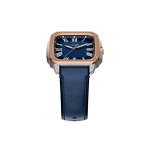 Fossil Crosby FS6149I Men's Blue Leather Watch Rose Gold-Tone Square Dial Three-Hand Design - Image 3