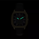 Fossil Crosby FS6151I Black Dial Men's Watch Gold-Tone Square Case Black Leather Strap - Image 6