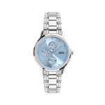 Casio A2492 Classical Analog Multi-Dial Sky Blue Dial with Stainless Steel Watch for Men
