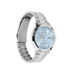 Casio A2492 Classical Analog Multi-Dial Sky Blue Dial with Stainless Steel Watch for Men - Image 3