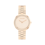 Calvin Klein Twisted Bezel Women Quartz Carnation Gold Dial Watch 25100166