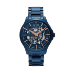 Armani Exchange Hampton AX2457 Automatic Men’s Watch Blue Stainless Steel Skeleton Dial