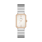 Tissot Women Quartz White Dial Analog Watch Rose Gold & Silver Stainless Steel