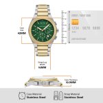 Armani Exchange Men's Chronograph Watch Green Dial Two-Tone Stainless Steel - Image 4