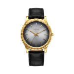 Titan Karishma Festive Men’s Quartz Analog Watch Silver Sunray Dial, Gold-Tone Case & Black Leather Strap