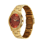 Titan Karishma Wedding Edit Men's Quartz Analog Day & Date Watch Brown Dial & Gold Stainless Steel Strap - Image 4