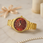 Titan Karishma Wedding Edit Men's Quartz Analog Day & Date Watch Brown Dial & Gold Stainless Steel Strap - Image 7