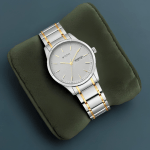 Titan Lagan Men's Quartz Analog Watch White Dial, Day & Date, Two-Tone Stainless Steel Strap - Image 4
