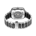 Titan Ceramic Fusion Automatic Skeleton Watch for Men Square Black Dial, Two-Tone Stainless Steel & Ceramic Bracelet - Image 5