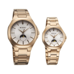 Titan Bandhan Couple Watch Set with Sun-Moon Dial Silver Dial | Rose Gold Stainless Steel Strap - Image 3