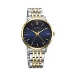 Titan Elegance Blue Dial Analog Watch for Men with Date by Hand Two-Tone Stainless Steel Strap - Image 4
