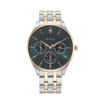Titan Opulent Blue Dial Multifunction Watch for Men Two-Tone Stainless Steel Strap