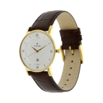 Titan Quartz Analog Watch with Date for Men White Dial | Brown Leather Strap - Image 2