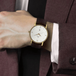 Titan Quartz Analog Watch with Date for Men White Dial | Brown Leather Strap - Image 4